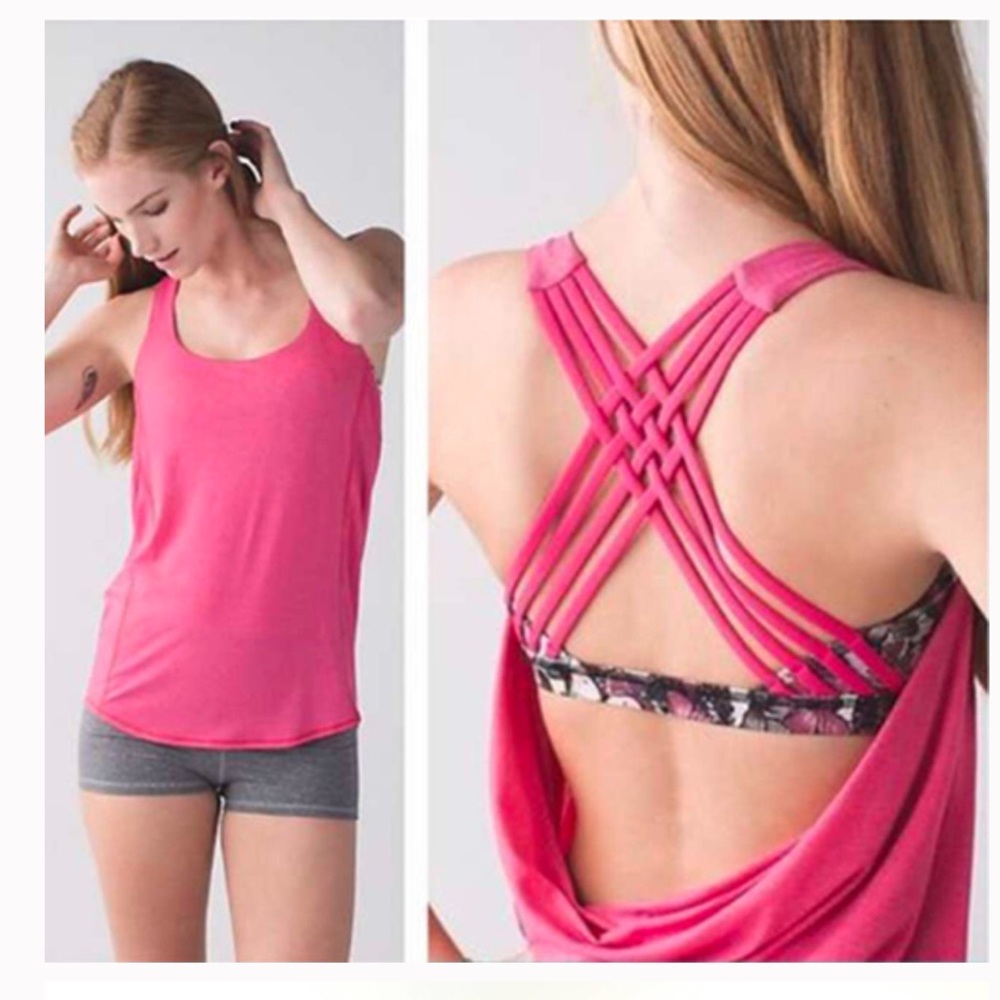 Lululemon heather bon bon so fly butterfly tank Size 4